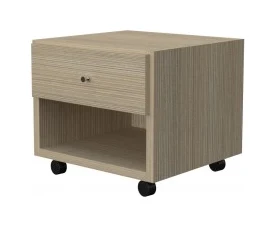 Bedside table with drawer (on wheels)